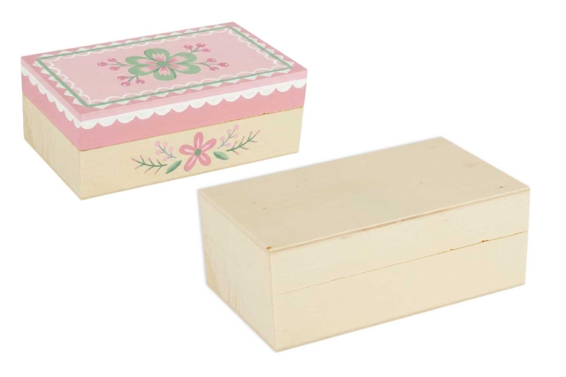 Rectangular Wooden Box - 10 x 6 x 4 cm - 1 - Wooden Boxes - 10doigts.com - Boîtes en bois à décorer - 10doigts.fr