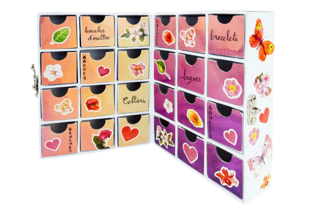 caja de recuerdos papel acuarela - Papiers à motifs - 10doigts.fr