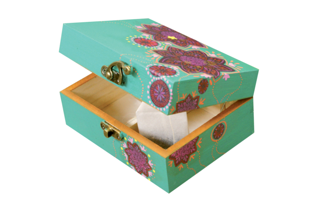 Wooden Tea Box - 14.5 x 10.7 cm - 4 - Wooden Boxes - 10doigts.com - Boîtes en bois à décorer - 10doigts.fr