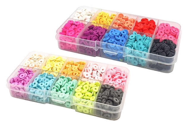 Heishi Bead Set - 20 Bright Colors - 1 - Heishi Beads and Shells - 10doigts.com - Perles Heishi et coquillages - 10doigts.fr