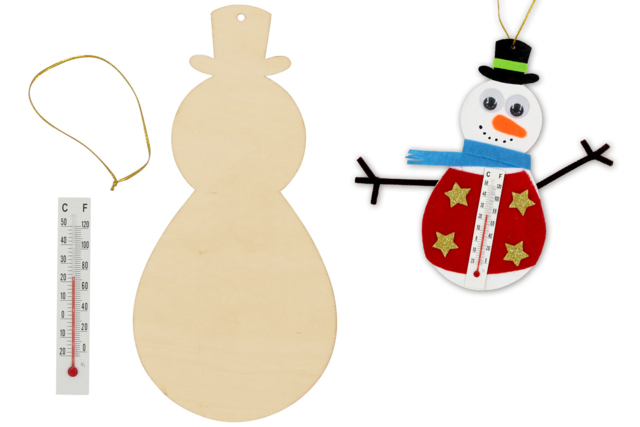 Snowman Thermometer Kit - 12 Pieces - 1 - Christmas Creative Kits for Children - 10doigts.com - Kits créatifs de Noël pour les enfants - 10doigts.fr