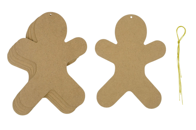 Wooden Gingerbread Men - 6 Pieces - 3 - Christmas Wooden Objects - 10doigts.com - Décorations de Noël en bois - 10doigts.fr