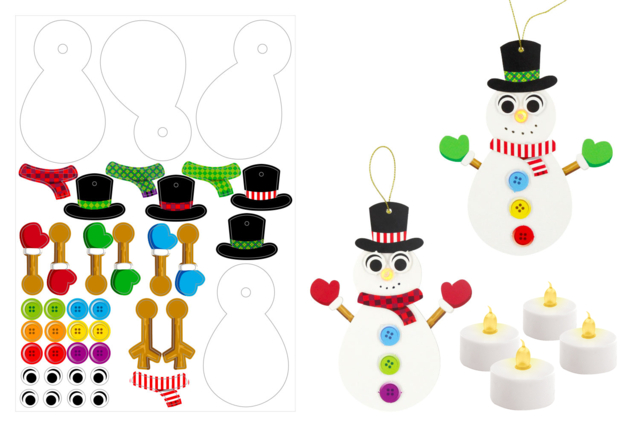Light-Up Snowman Suspension Kit - 4 Pieces - 3 - Christmas Creative Kits for Children - 10doigts.com - Kits créatifs de Noël pour les enfants - 10doigts.fr