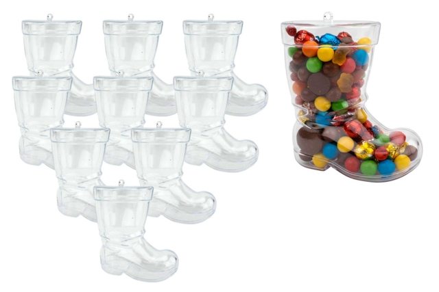 Transparent Plastic Boots - 10 Pieces - 1 - Fillable Shapes - Plastic - 10doigts.com - Formes à garnir - Plastique - 10doigts.fr