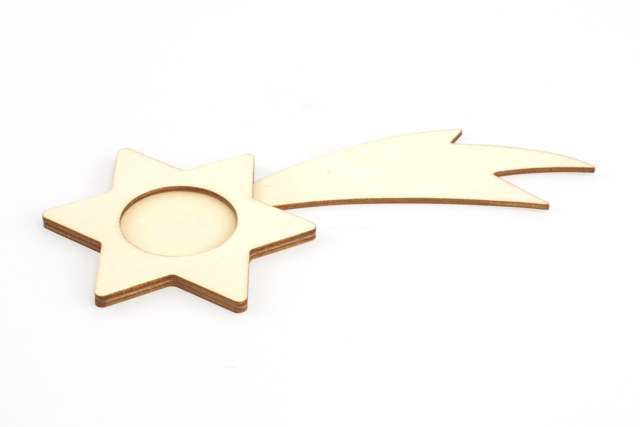 Wooden Shooting Star Candle Holders - 6 Pieces - 3 - Christmas Lanterns - 10doigts.com - Photophores de Noël à décorer - 10doigts.fr