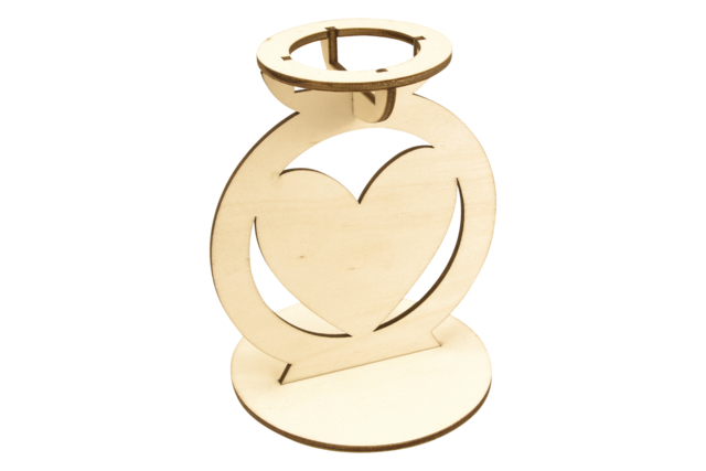 Heart-Shaped Wooden Candle Holders - 6 Pieces - 4 - Wood Candle Holders - 10doigts.com - Bougeoirs en bois - 10doigts.fr