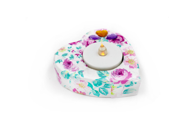 Heart Candle Holder 8 cm - 2 - Candle Holders and Lanterns - 10doigts.com - Bougeoirs et photophores à décorer - 10doigts.fr