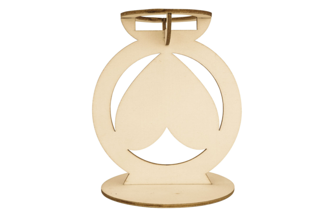 Wooden Candle Holders to Assemble with Inverted Heart - 6 pcs - 6 - Candle Holders and Lanterns - 10doigts.com - Bougeoirs et photophores à décorer - 10doigts.fr