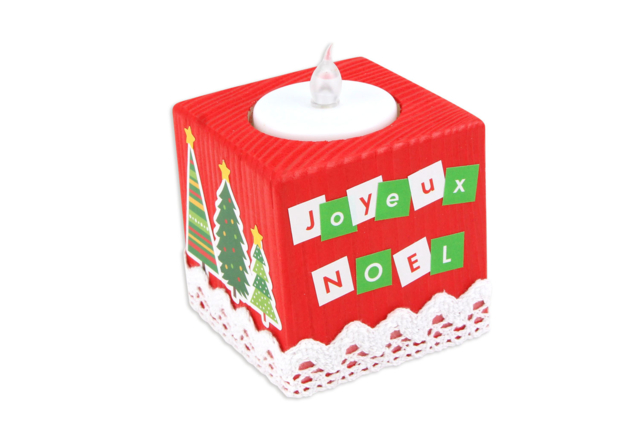 Wooden Cubic Candle Holder - 4 - Wood Candle Holders - 10doigts.com - Bougeoirs en bois - 10doigts.fr