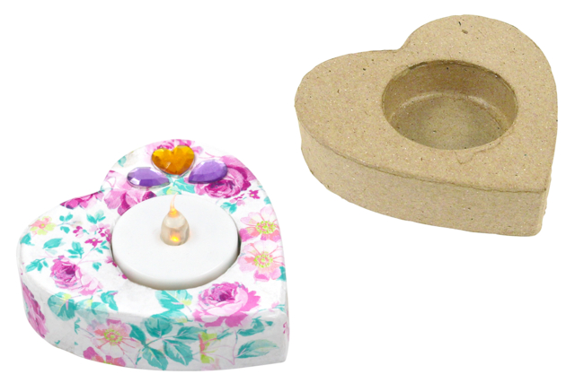 Heart Candle Holder 8 cm - 3 - Candle Holders and Lanterns - 10doigts.com - Bougeoirs et photophores à décorer - 10doigts.fr