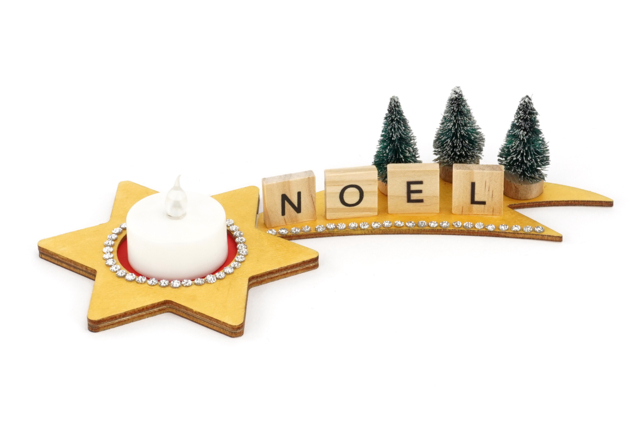 Wooden Shooting Star Candle Holders - 6 Pieces - 2 - Christmas Lanterns - 10doigts.com - Photophores de Noël à décorer - 10doigts.fr