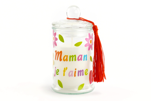 Scented Candle in a Glass Jar - 3 - Candle Holders and Lanterns - 10doigts.com - Bougeoirs et photophores à décorer - 10doigts.fr