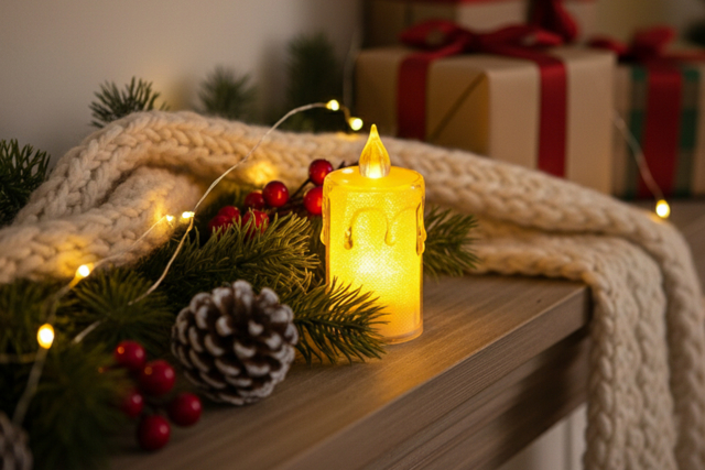 vela LED de Navidad - Articles lumineux, guirlandes et bougies LED - 10doigts.fr