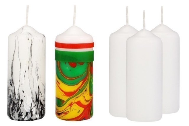 White Candles 10 cm - 12 pcs - 1 - Candle Waxes - 10doigts.com - Cires pour bougies - 10doigts.fr