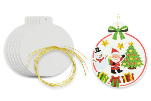White Cardboard Christmas Ornaments - 6 Pieces - 1 - DIY Christmas Ornaments - 10doigts.com - Boules de Noël DIY - 10doigts.fr