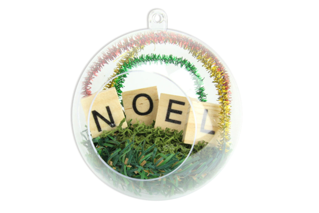 boule mot noel - Décorations de Noël en bois - 10doigts.fr