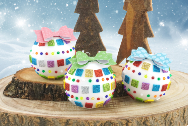 Bolas de Navidad brillantes - Stickers fantaisies : personnalisez toutes vos créations - 10doigts.fr