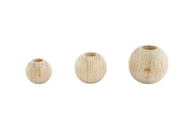Bolas de madera perforadas para macramé - Perles en bois - 10doigts.fr