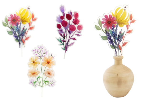 Mini Wooden Vases + Bouquets - 3 Pieces - 4 - Vases and Soliflores to Decorate - 10doigts.com - Vases et soliflores à décorer - 10doigts.fr