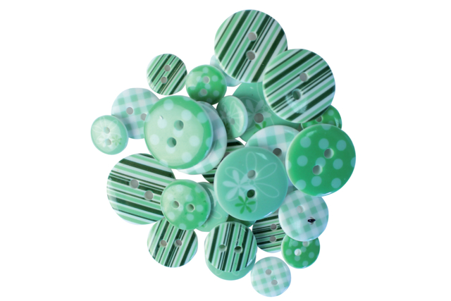 Green Ombre Patterned Buttons - 28 Pieces - 2 - Buttons - 10doigts.com - Boutons fantaisie et décoratifs pour tous vos DIY - 10doigts.fr