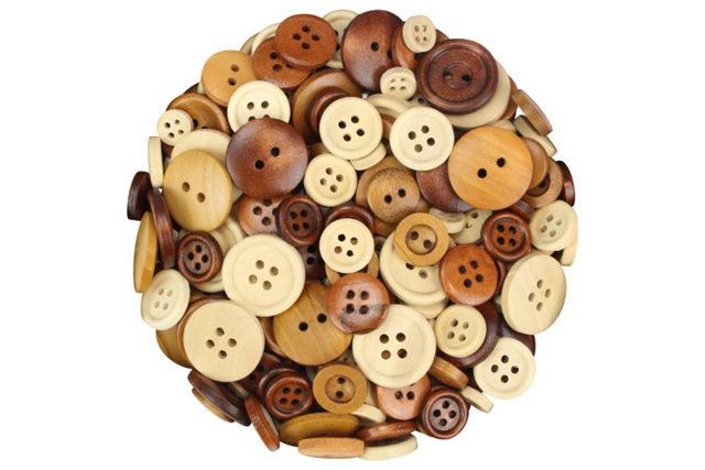 Natural Varnished Round Wooden Buttons - 300 Pieces - 1 - Buttons - 10doigts.com - Boutons fantaisie et décoratifs pour tous vos DIY - 10doigts.fr