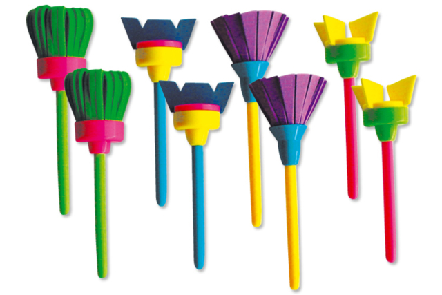 Pinceles de espuma de goma - 8 unidades - Tampons mousse, éponges - 10doigts.fr