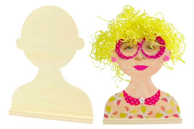 Wooden Busts with Base - 6 Pieces - 1 - Wooden Shapes - 10doigts.com - Formes en bois à décorer - 10doigts.fr