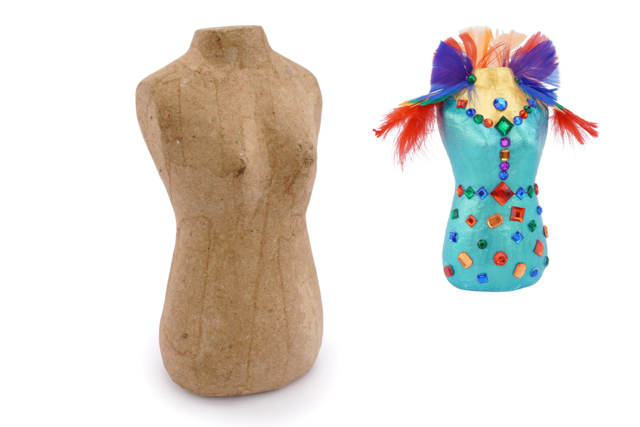 Paper Mâché Bust - 1 - Cardboard Decorations - 10doigts.com - Décors en carton - 10doigts.fr