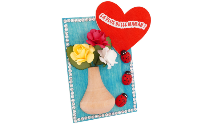 Mini Wooden Vases - 3 Pieces - 2 - Decorative Flowers and Leaves - 10doigts.com - Décorations en bois brut : tranches et bois naturel déco - 10doigts.fr