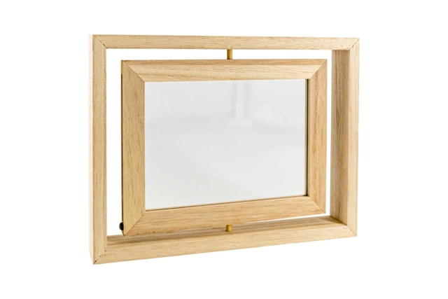 Marco giratorio de doble cara, ventana acrílica - Cadres photo en bois à décorer - 10doigts.fr