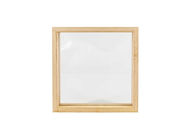 Marco cuadrado de doble cara de madera 16 x 16 x 2,8 cm - Cadres photo en bois à décorer - 10doigts.fr