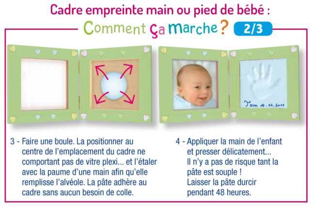 Double Baby Footprint Frame + Photo - 6 - Imprints - Molding and Casting - 10doigts.com - Empreinte - Modelage et moulage - 10doigts.fr