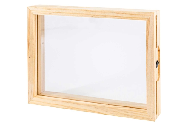 Double Acrylic Frame - 16 x 11.8 cm - 1 - Wooden Photo Frames - 10doigts.com - Cadres photo en bois à décorer - 10doigts.fr