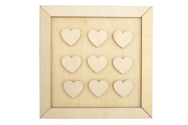 Wooden Small Hearts Frame - 6 - Office Supplies - 10doigts.com - Objets pour le bureau : personnalisez votre espace de travail - 10doigts.fr
