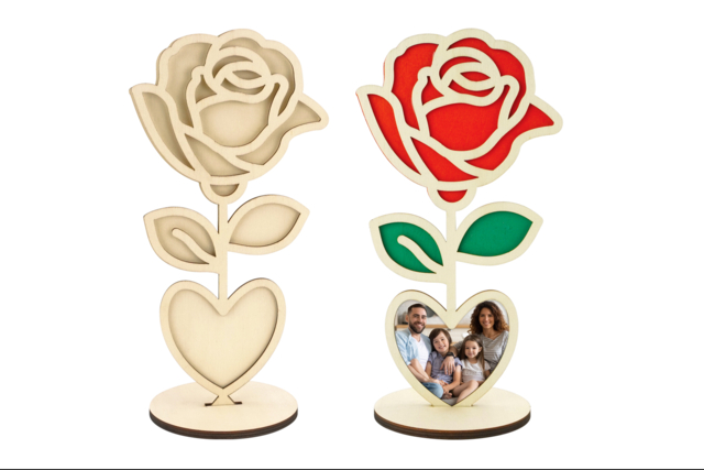 Wooden "Rose" Photo Frame - 1 - Decorative Photo Frames - 10doigts.com - Cadres et clips photos : des supports uniques pour afficher vos souvenirs - 10doigts.fr
