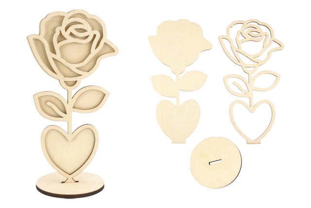 Wooden "Rose" Photo Frame - 3 - Decorative Photo Frames - 10doigts.com - Cadres et clips photos : des supports uniques pour afficher vos souvenirs - 10doigts.fr