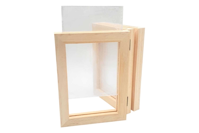 Marco tríptico cristales removibles - Cadres photo en bois à décorer - 10doigts.fr