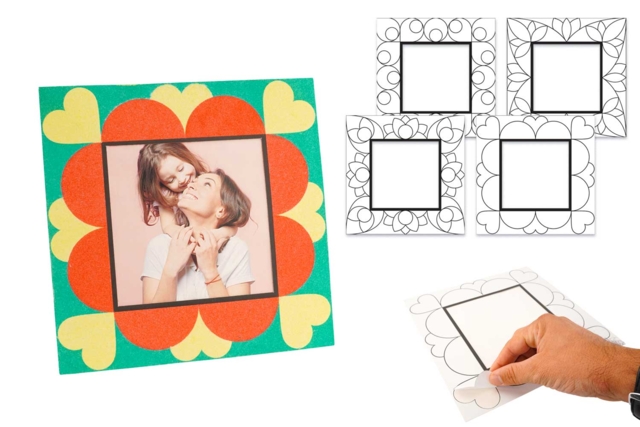 Square Sanding Frames - 4 Pieces - 1 - Decorative Photo Frames - 10doigts.com - Cadres et clips photos : des supports uniques pour afficher vos souvenirs - 10doigts.fr