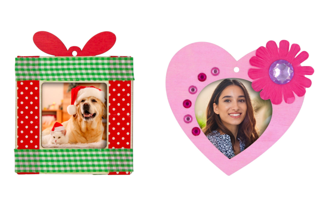 Wooden Christmas Frame Ornaments - 6 Pieces - 2 - Christmas Wooden Objects - 10doigts.com - Décorations de Noël en bois - 10doigts.fr