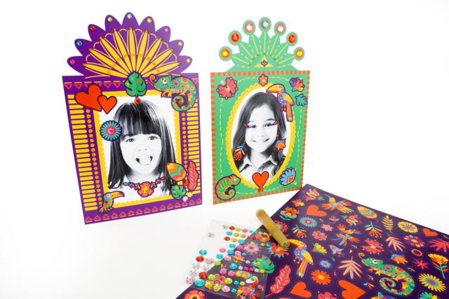 Marcos mexicanos gomets strass - Kits créatifs avec gommettes : le plein d’idées pour les petits artistes - 10doigts.fr