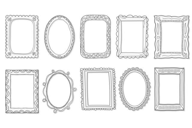 Black and White Cardboard Frames - 10 Assorted Designs - 3 - Cardboard Frames - 10doigts.com - Cadres en carton - 10doigts.fr