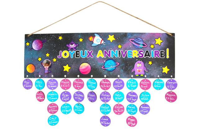 Wooden Birthday Calendar - 3 - Calendars - 10doigts.com - Calendriers à décorer et à personnaliser - 10doigts.fr