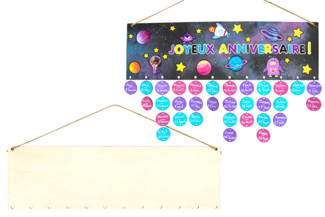 Wooden Birthday Calendar - 4 - Calendars - 10doigts.com - Calendriers à décorer et à personnaliser - 10doigts.fr