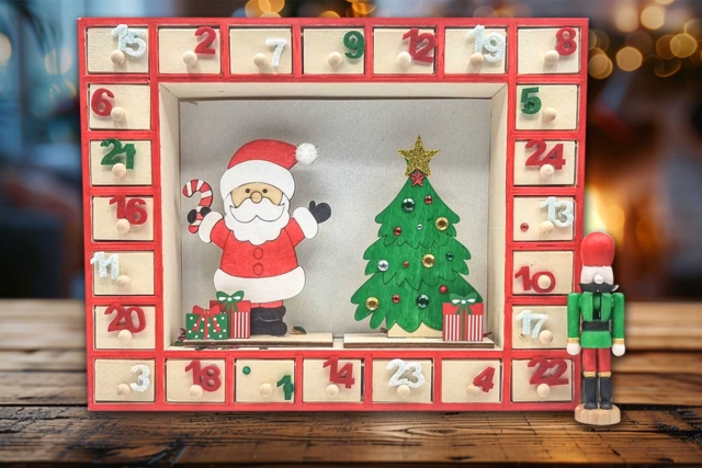 Wooden Advent Calendar Rectangle - 2 - Advent Calendars - 10doigts.com - Calendriers de l'Avent à décorer - 10doigts.fr