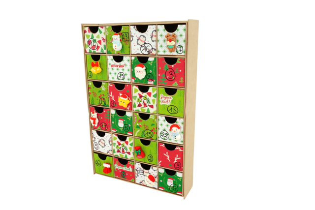 Kraft Cardboard Advent Calendar - 2 - Advent Calendars - 10doigts.com - Calendriers de l'Avent à décorer - 10doigts.fr
