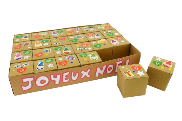 Kraft Card Advent Calendar - 24 Boxes - 2 - Advent Calendars - 10doigts.com - Calendriers de l'Avent à décorer - 10doigts.fr