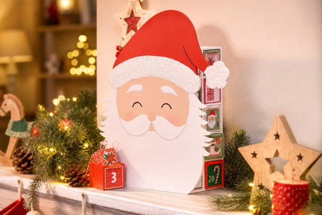 Calendrier de l'avent Père Noël ambiance - Calendriers de l'Avent à décorer - 10doigts.fr