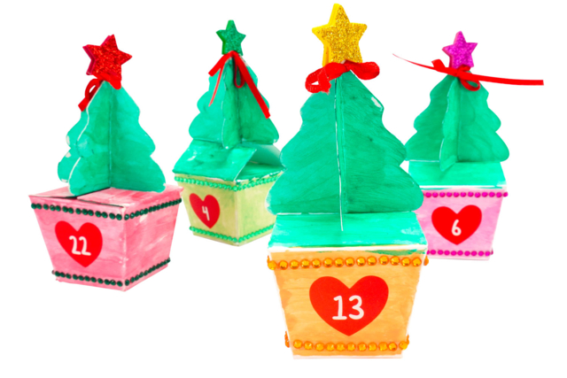 Christmas Tree Boxes to Assemble - 6 Trees - 2 - Advent Calendars - 10doigts.com - Calendriers de l'Avent à décorer - 10doigts.fr