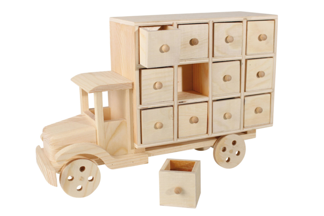 Wooden Advent Calendar "Truck" - 1 - Advent Calendars - 10doigts.com - Calendriers de l'Avent à décorer - 10doigts.fr