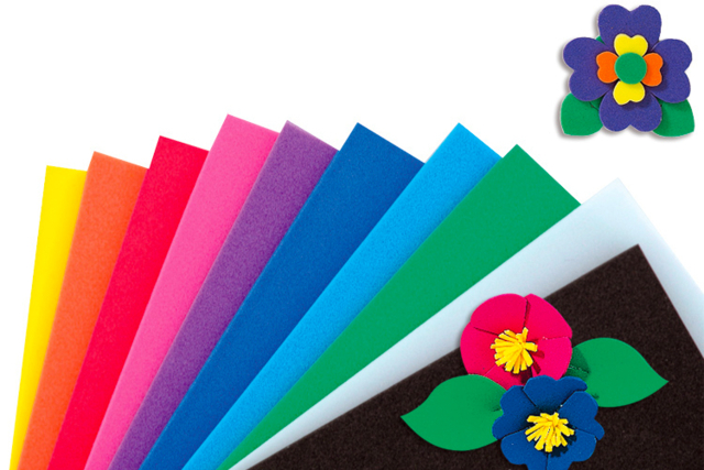 Goma eva brillante 20 x 30 cm - 10 hojas - Caoutchouc Mousse - 10doigts.fr
